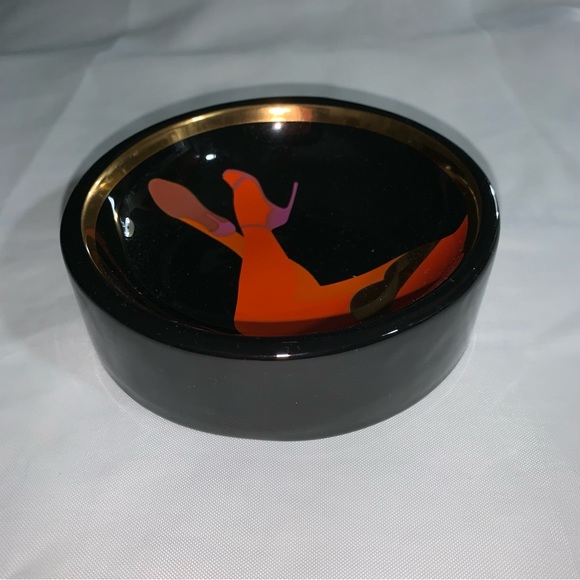 👋🏾SOLD👋🏾JONATHAN ADLER les girls black ceramic LES GIRLS concave DISH - Picture 6 of 7